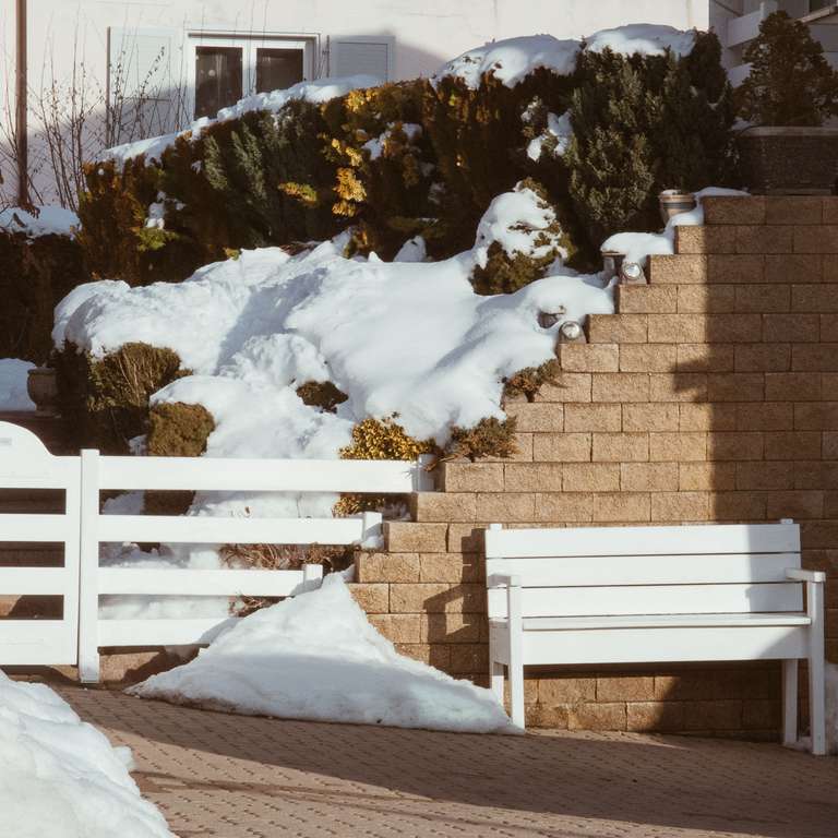 bench with snow