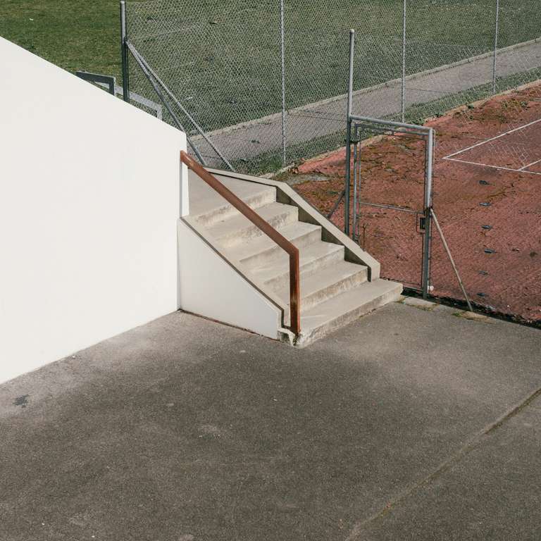 stair with tennis court